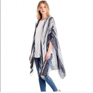 Michael Stars Ruana Scarf Sarong Alligator Tie Dye